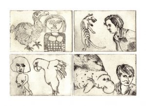 original etchings by Dodo Heidenreich, Antonia Baehr, Keren Ida Nathan, Nanna Heidenreich, 2012